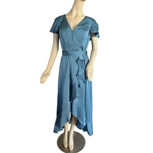 NWT Azazie‎ Lexis Stretch Satin Maxi Dress Size A14 Bermuda Wedding Bridesmaid